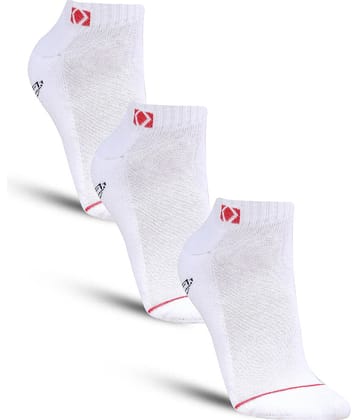 Dollar - Cotton Men's Self Design White Ankle Length Socks ( Pack of 3 )