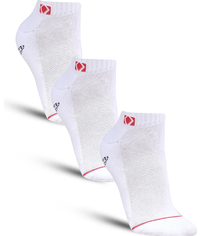 Dollar - Cotton Men's Self Design White Ankle Length Socks ( Pack of 3 )