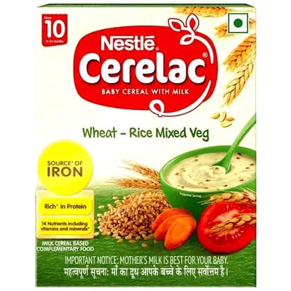 Nestle cerelac wheat-rice mixed veg 300 gm (10 to 24 months)