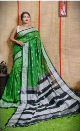 Handloom Woven Floral Work Border Saree