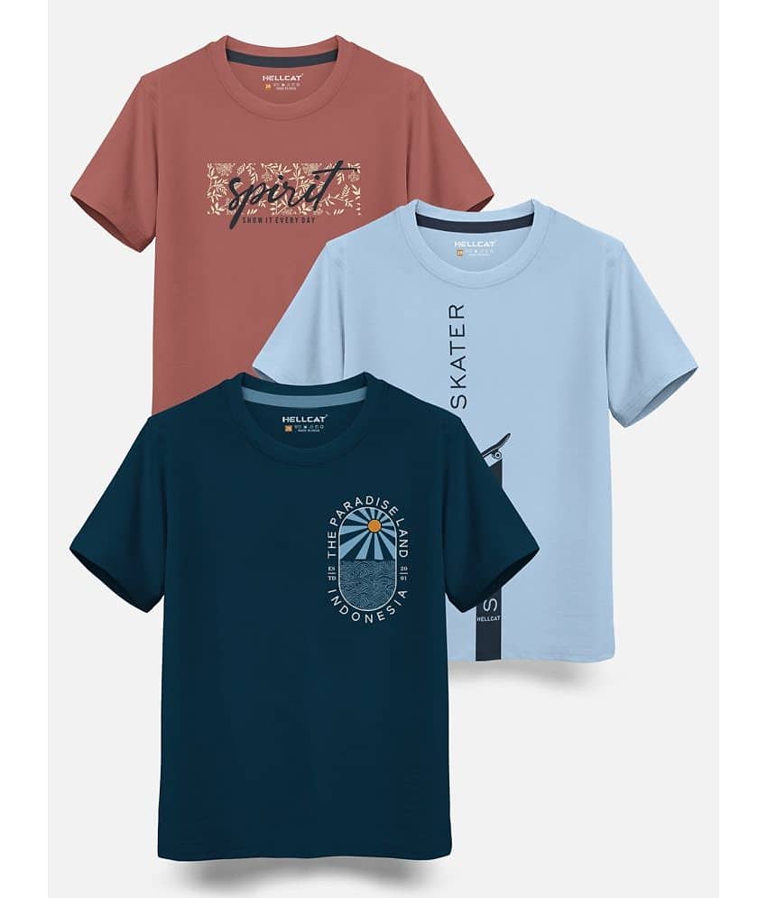 HELLCAT Pack of 1 Boys Cotton Blend T-Shirt ( White )