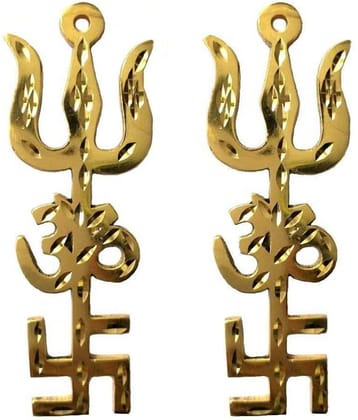 RUDRA DIVINE - Gold Plated Trishul (Pack of 2)