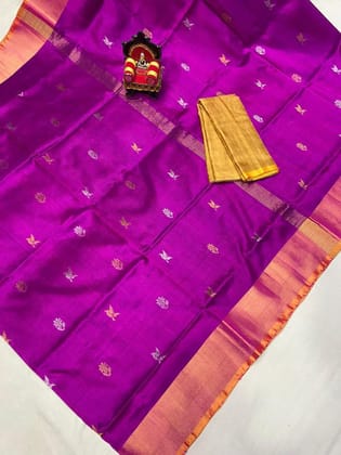 Pure Uppada Silver Coin Buta Saree