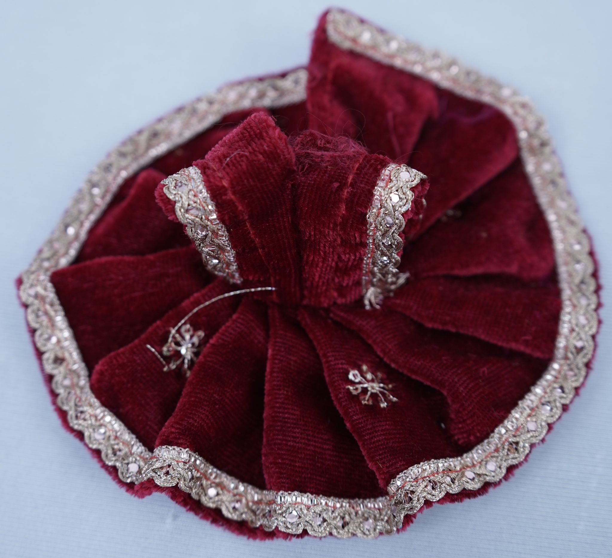 Royal Maroon Velvet Laddo Gopal Poshak