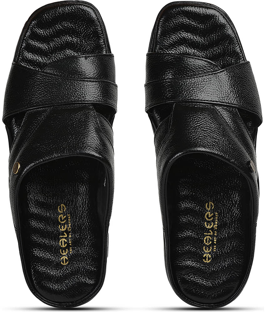Liberty - Black Men's Leather Slipper