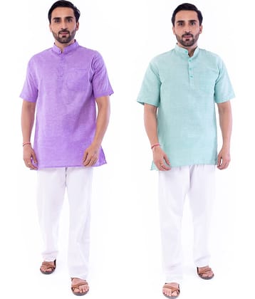 DESHBANDHU DBK - Multi Cotton Men's Regular Kurta ( Pack of 2 )