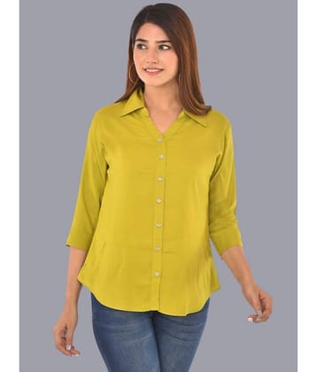 QuaClo Women Solid Rayon Shirt ( Green )