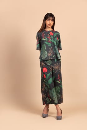 Anthurium Print Top-L