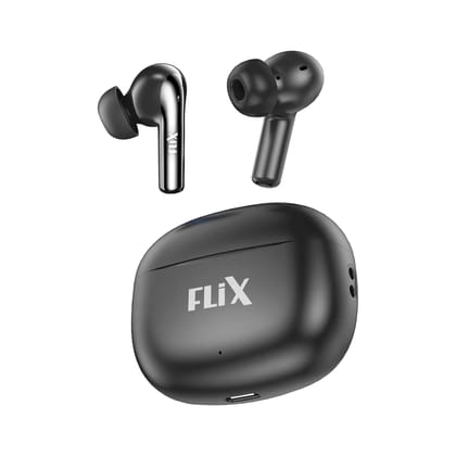 FLiX (Beetel T16 Nitro Buds True Wireless in Ear, Bluetooth v5.3(Quick Paring), 10mm Super Bass Drivers, IPX4 Rated, Dual Mic, Touch Controls, 50hrs Playback, AI Voice Assistant (XTW-T16)(Black