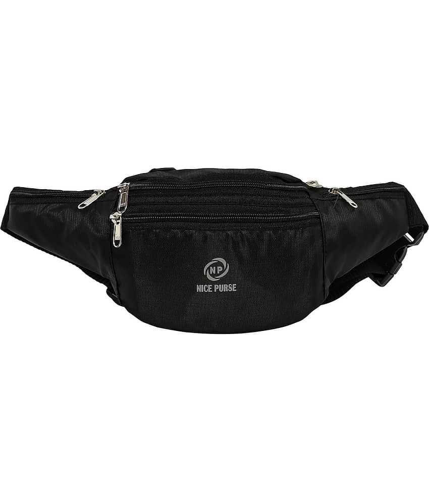 Nice Purse Polyester Black Waist Pouch