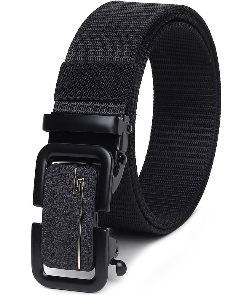 SILKSHOPPING - Black Nylon Men's Casual Belt ( Pack of 1 )