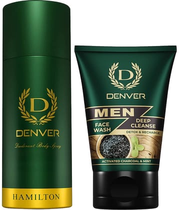 Denver Hamilton 150 ml & Deep Cleanse 50 gm Deodorant Spray for Men 200 ml ( Pack of 2 )