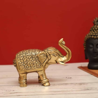 Brass Exquisite Elephant Sculpture - 3.4 Inch Height - Perfect for Home Decor and Gift Giving Brass Exquisite Elephant Sculpture - 3.4 Inch Height - Perfect for Home Decor and Gift Giving
