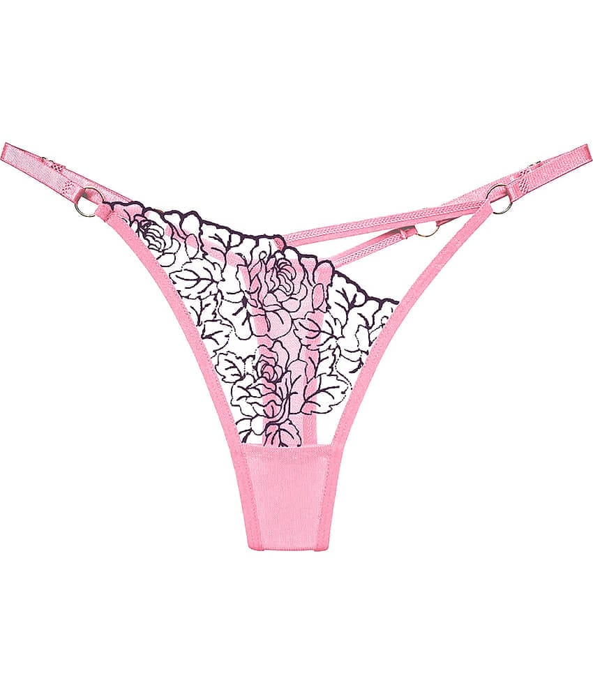 FIHA Pack of 1 Lace Thongs For Women ( Pink )