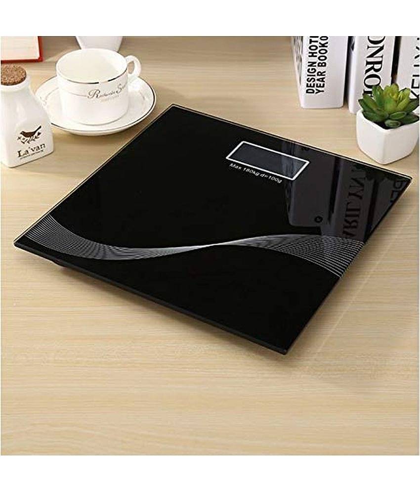 Gatih Electronic Thick Tempered Digital Bathroom Scale Body Weight Scales Royal Black