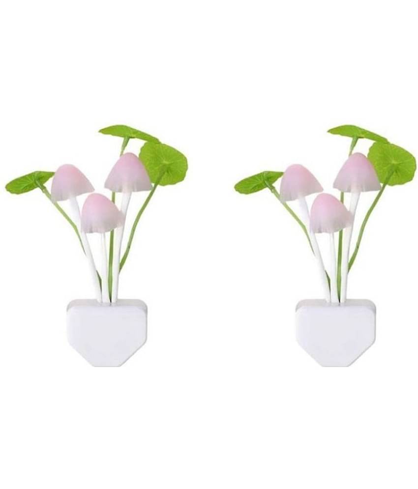 AapkieKart LED Night Light/Lamp, Fancy Color changing Mushroom Shape with automatic Off/on Night Lamp Assorted - Pack of 2