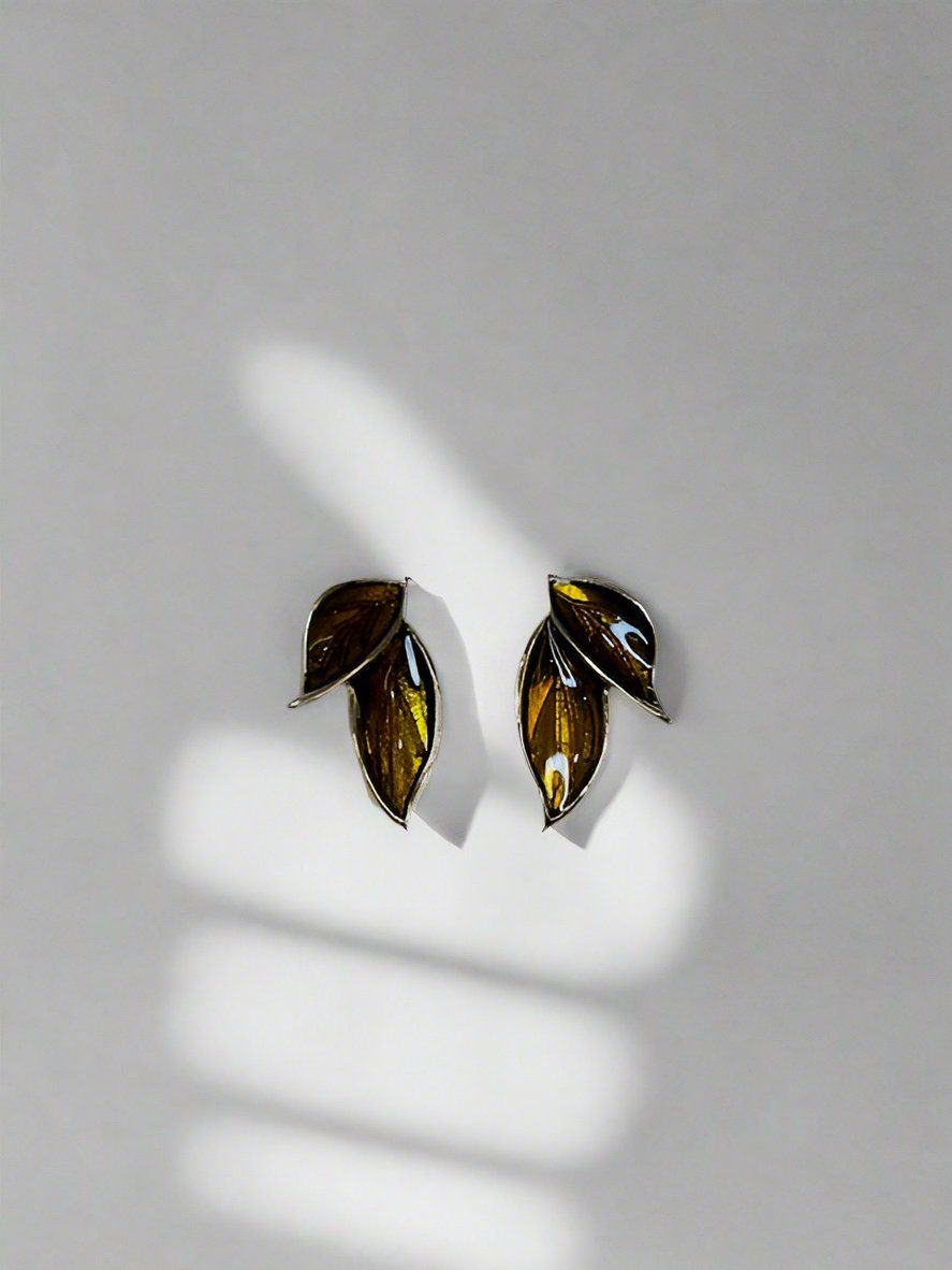 Copper Leaf Earrings