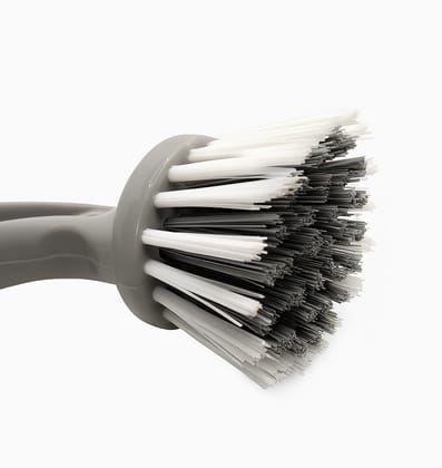 Grey � Kitchen Sink Scrub Brush � Round Bristle Head with Ergonomic Handle � Tough Cleaning Multipurpose Scrubber for Dishes, Pans, Basins & Surfaces � Scrub Brushes