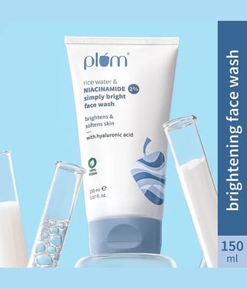 Plum Rice Water & 2% Niacinamide Dermat-tested , Gentle & Non-drying  | For All Skin Types Face Wash (150 ml)