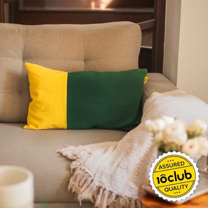 Two Tone Lumbar Cushion Cover | Single Green 12" x 20"