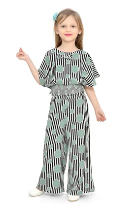 Be:Kids Black and White Striped Top with Green Polka Dots and Matching Palazzo Pants Set Be:Kids Black and White Striped Top with Green Polka Dots and Matching Palazzo Pants Set