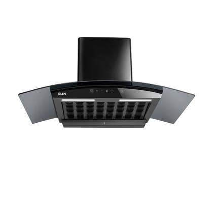 Glen 90 cm 1500 m/hr Filterless Thermal Autoclean Kitchen Chimney, Curved |(Hood Senza Turbo 90,Touch & Gesture Control, Digital Display, Black) Glen 90 cm 1500 m/hr Filterless Thermal Autoclean Kitchen Chimney, Curved |(Hood Senza Turbo 90,Touch & Gestu