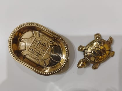Gold 100% Pure Brass Tortoise Vastu Feng Shui Turtle For Wealth, Good Luck & Positive Energy | Home & Office Decor | Secret Wish Feature | Vastu Gift Item