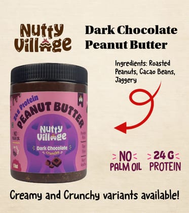 Nutty Village Dark Chocolate Peanut Butter Crunchy 1 kg Pack Of 1