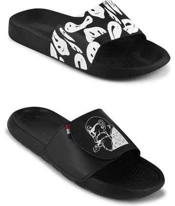 PERY PAO Black Men's Slide Flip Flop
