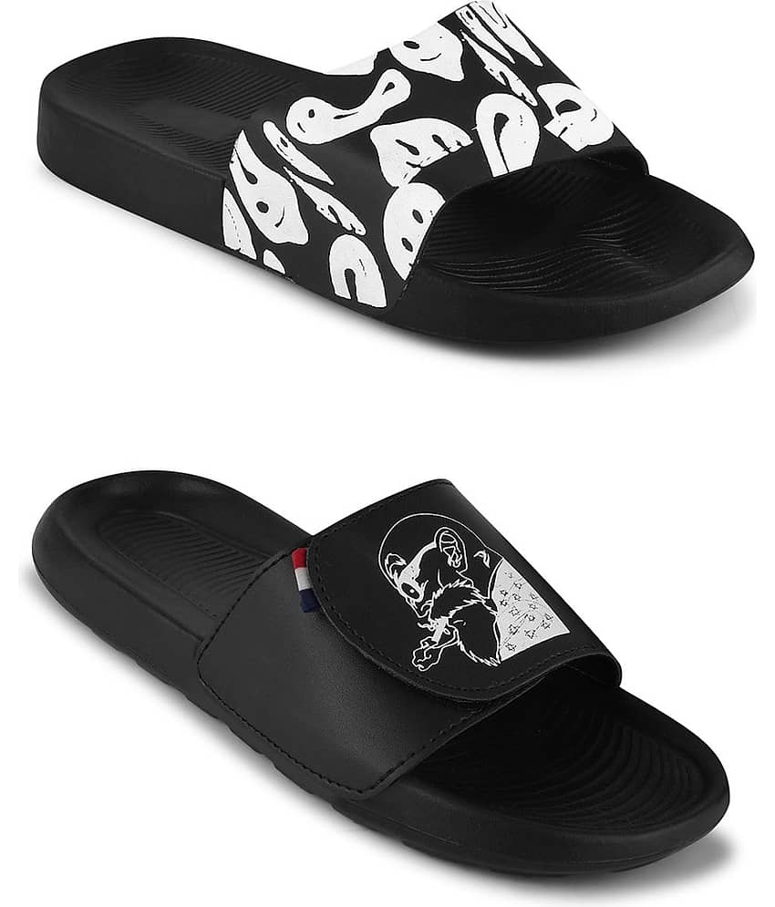 PERY PAO Black Men's Slide Flip Flop