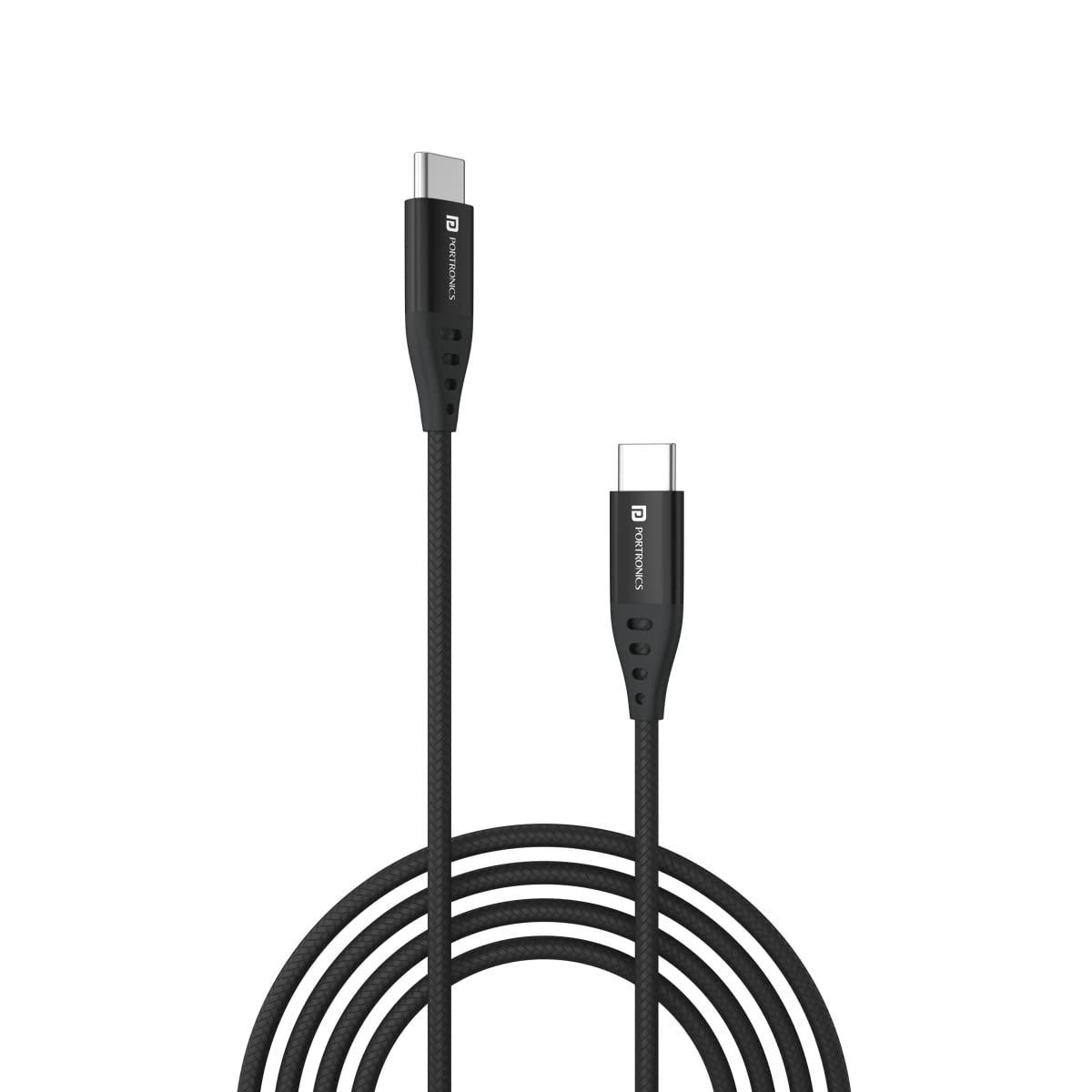 Portronics Konnect Type C to Type C Data and Charging Cable (Black)