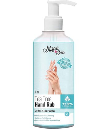 Mirah Belle Tea Tree & Aloe Vera Hand Rub (1000 ml), (72.9% Alcohol) Hand Sanitizer 1000 mL Pack of 1