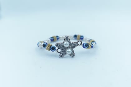 Elegant Star Evil Eye Pearl Bracelet