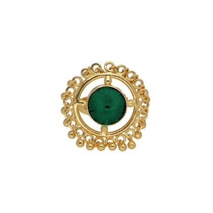 Alchemy Phulkari Finger Ring - BBZ81-green