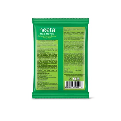 Neeta Hair Henna Powder Hair Color with 5 Herbs Natural Brown 15gm Pack of 10, Ammonia Free Hair Colour for Women & Men