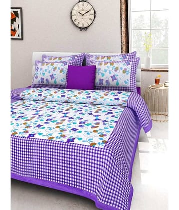 Uniqchoice Cotton Double Bedsheet with 2 Pillow Covers ( 240 cm x 215 cm )