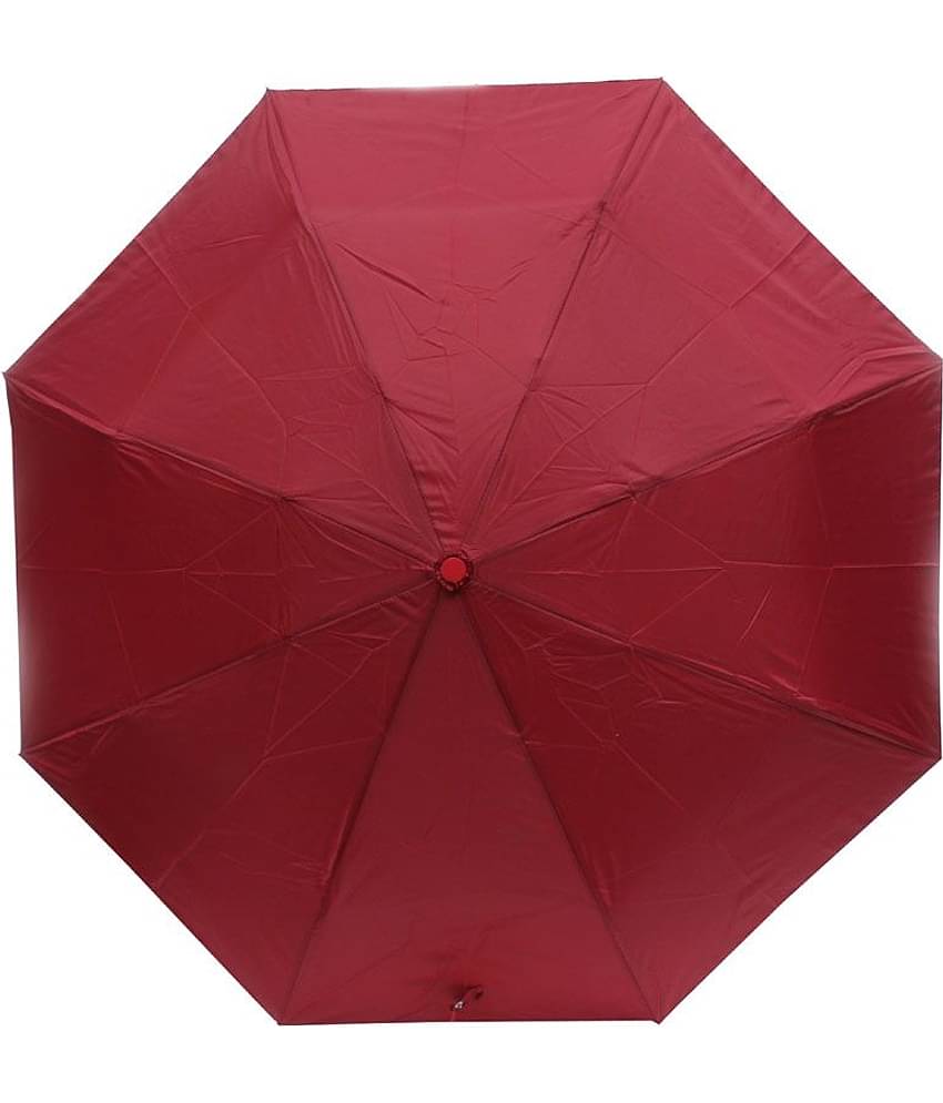 Arip Maroon Polyester 3 Fold Umbrella for Men