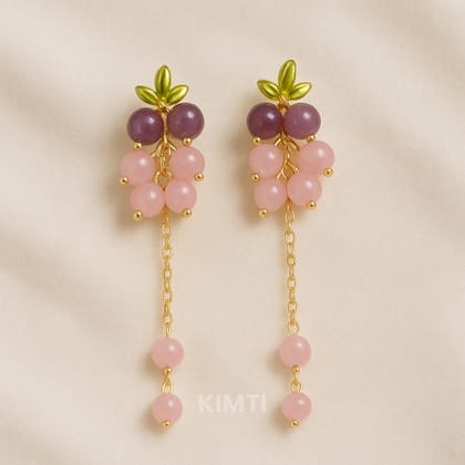 Pink Purple Bunch Drop Earring
