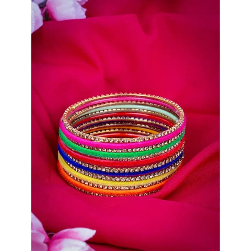 Multicolor Silk Thread Bangles for Navaratri