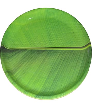 Laserbot 6 Pcs Melamine Dark Green Half Plate