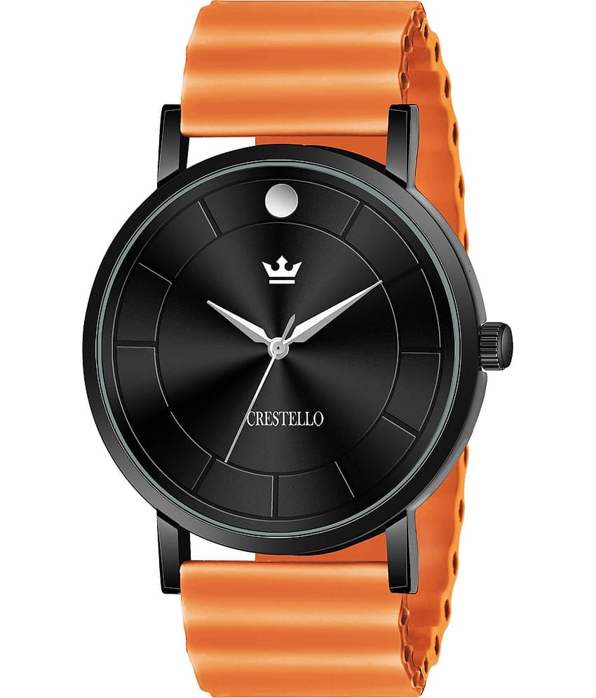 Crestello - Orange Silicon Analog Men's Watch
