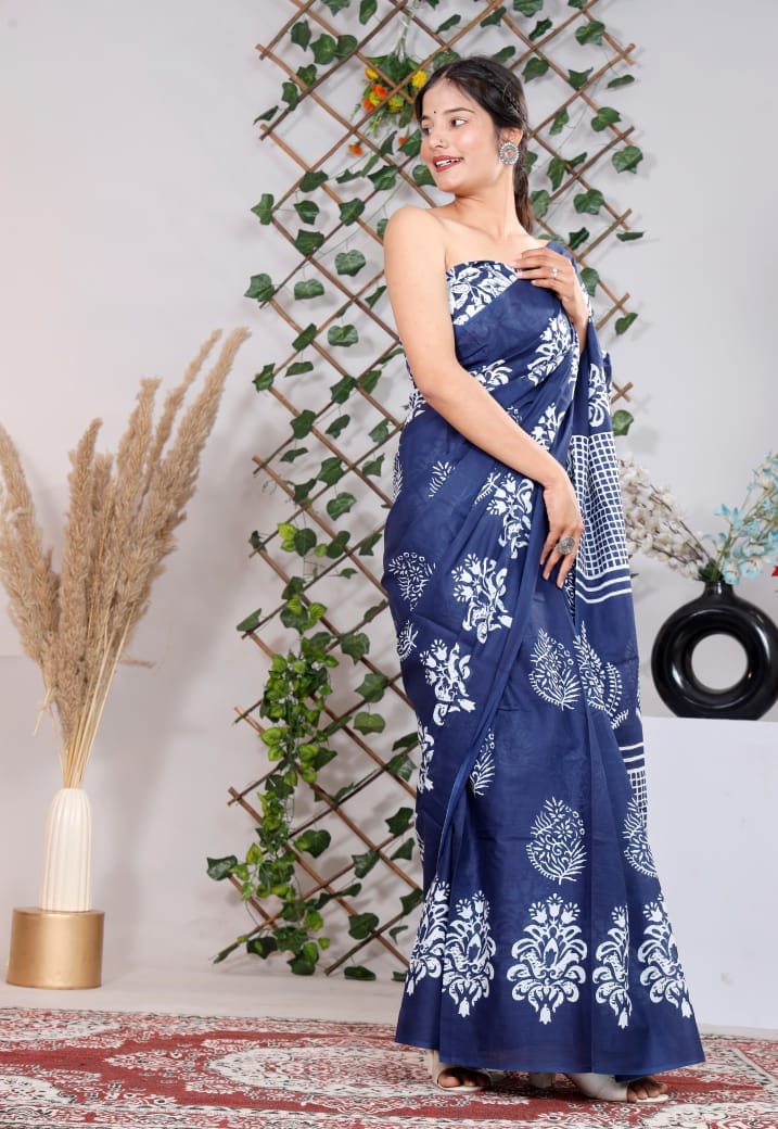 Cotton 92*80 Mulmul Saree
