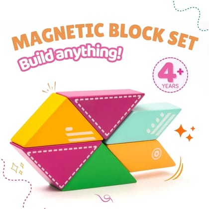 Cots and Cuddles 6pc Magnetic Blocks Toy for Kids-Plane