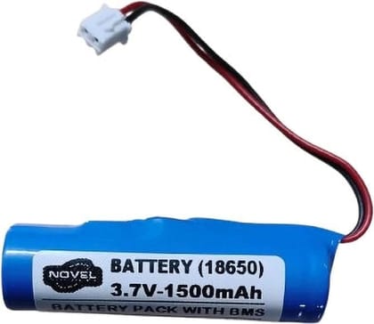 NOVEL 3.7V 18650 Lithium-Ion Rechargeable Battery Pack 1500mAh with Inbuilt BMS and JST 2 Pin Connector | Suitable for Robotics, Electronics and Portable Devices NOVEL 3.7V 18650 Lithium-Ion Rechargeable Battery Pack 1500mAh with Inbuilt BMS and JST 2 Pin Connector | Suitable for Robotics, Electronics and Portable Devices