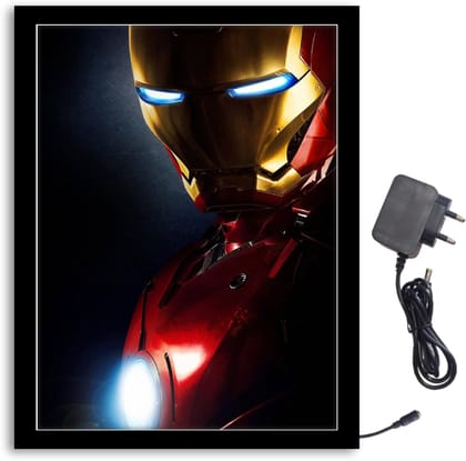 NOKKES Avengers iron Man Light Photo Frame 8X10 inch Led Light photo Frame With Light Adaptor Led Light Photo Frame Black Color Photo Frame_AQW177 NOKKES Avengers iron Man Light Photo Frame 8X10 inch Led Light photo Frame With Light Adaptor Led Light Photo Frame Black Color Photo Frame_AQW177
