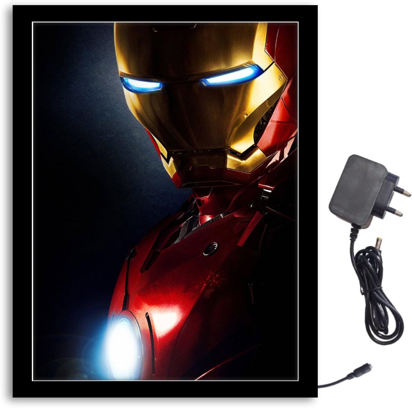 NOKKES Avengers iron Man Light Photo Frame 8X10 inch Led Light photo Frame With Light Adaptor Led Light Photo Frame Black Color Photo Frame_AQW177