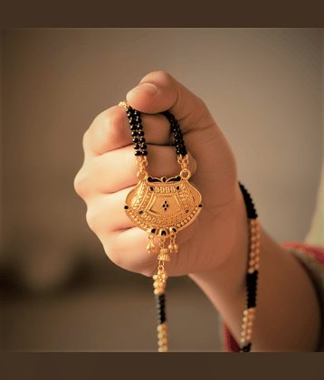 AKLINA Golden Mangalsutra ( Pack of 1 )