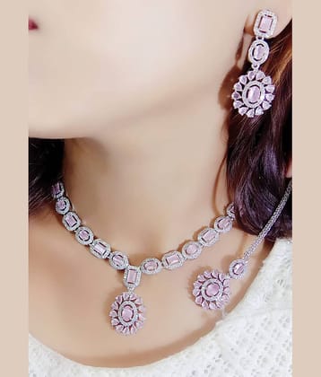 Ladymania Silver Alloy Necklace Set ( Pack of 1 )