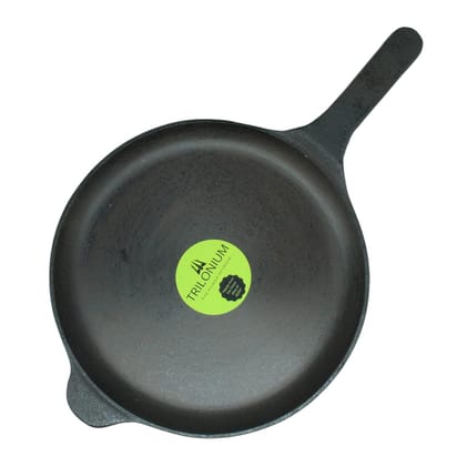 TRILONIUM ButterMold Pre-Seasoned Cast Iron Induction Compatible Skillet | Shallow Fry Pan | Omlete Pan (25cm | 9.8 Inches)