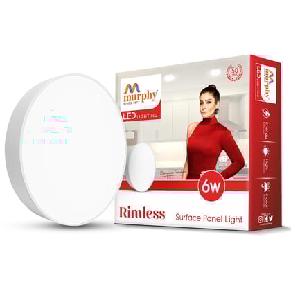 Murphy 6W Rimless Round Surface Panel Light-Cool White / Pack of 1
